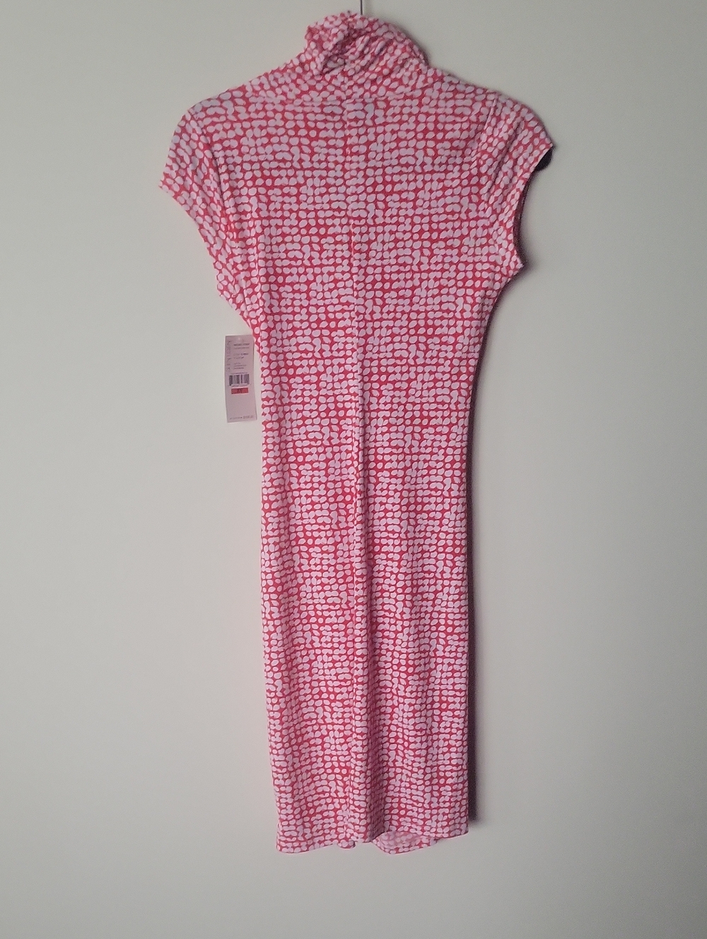 NWT Karen Kane Red Faux Wrap Dress Work Office Modest Cocktail Stretch Floral XS - Picture 8 of 12